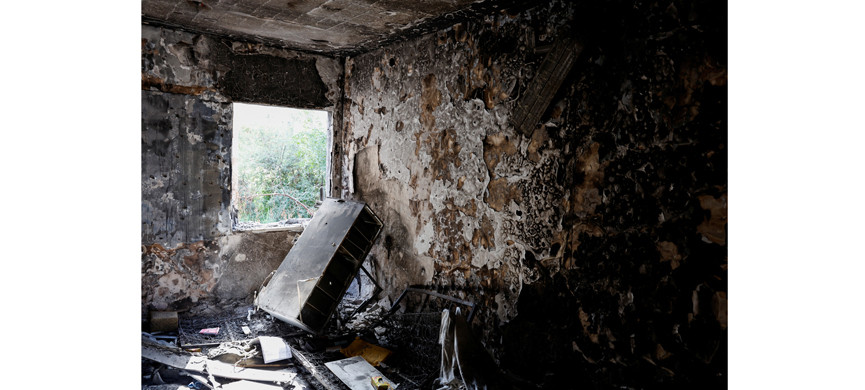 Дома Кфар-Азы после атаки ХАМАСа