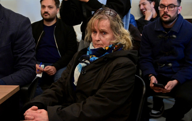 <p>Patricia Kadgien, daughter of a former Nazi official, attends a hearing on charges of concealment and obstruction of justice, after authorities recovered a portrait of Contessa Colleoni by Italian artist Giuseppe Ghislandi, an iconic painting stolen decades ago by the Nazis, in Mar del Plata, Argentina September 4, 2025. REUTERS/Jose Scalzo</p>